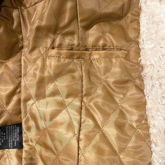 Vintage Penny Lane Leather Coat Faux Fur Giacca M - Picture 8 of 11